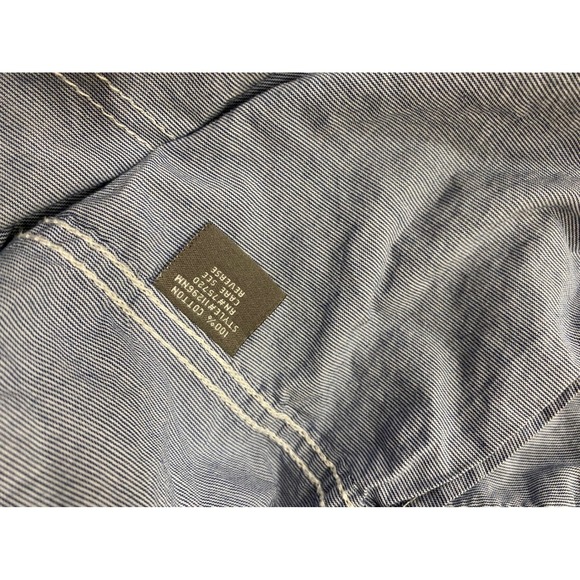 BKE Athletic Fit Mens XL Blue Micro Stripe Short Sleeve Snap Front Western Shirt - Picture 7 of 8